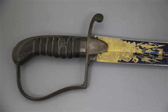 A George III 1796 pattern Bright Light Cavalry Officers sword,